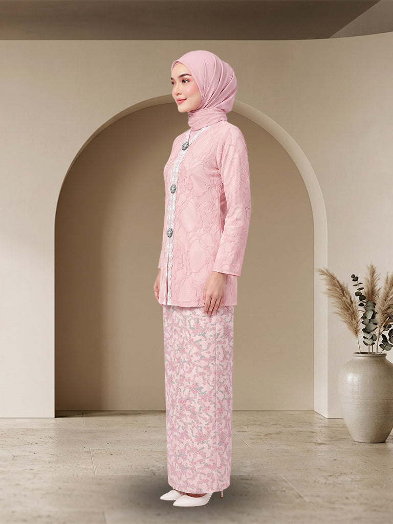 【Pre-order】Elegant Lace Embroidered Baju Kurung Modern Set